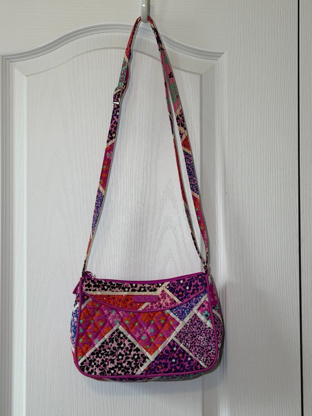 Vera Bradley Little Crossbody Handbag "Modern Medley" Pink Floral (Retired)